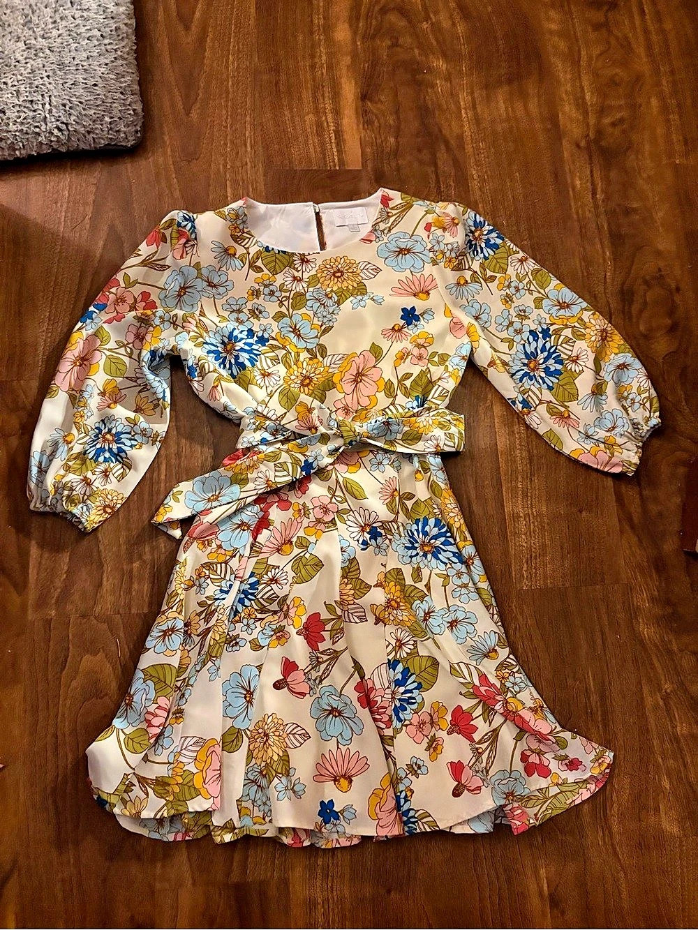 🌸 STUNNING RETRO VIBES! SugarLips Floral Balloon Sleeve Mini Dress (Size S) 🌸